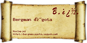 Bergman Ágota névjegykártya