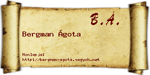 Bergman Ágota névjegykártya